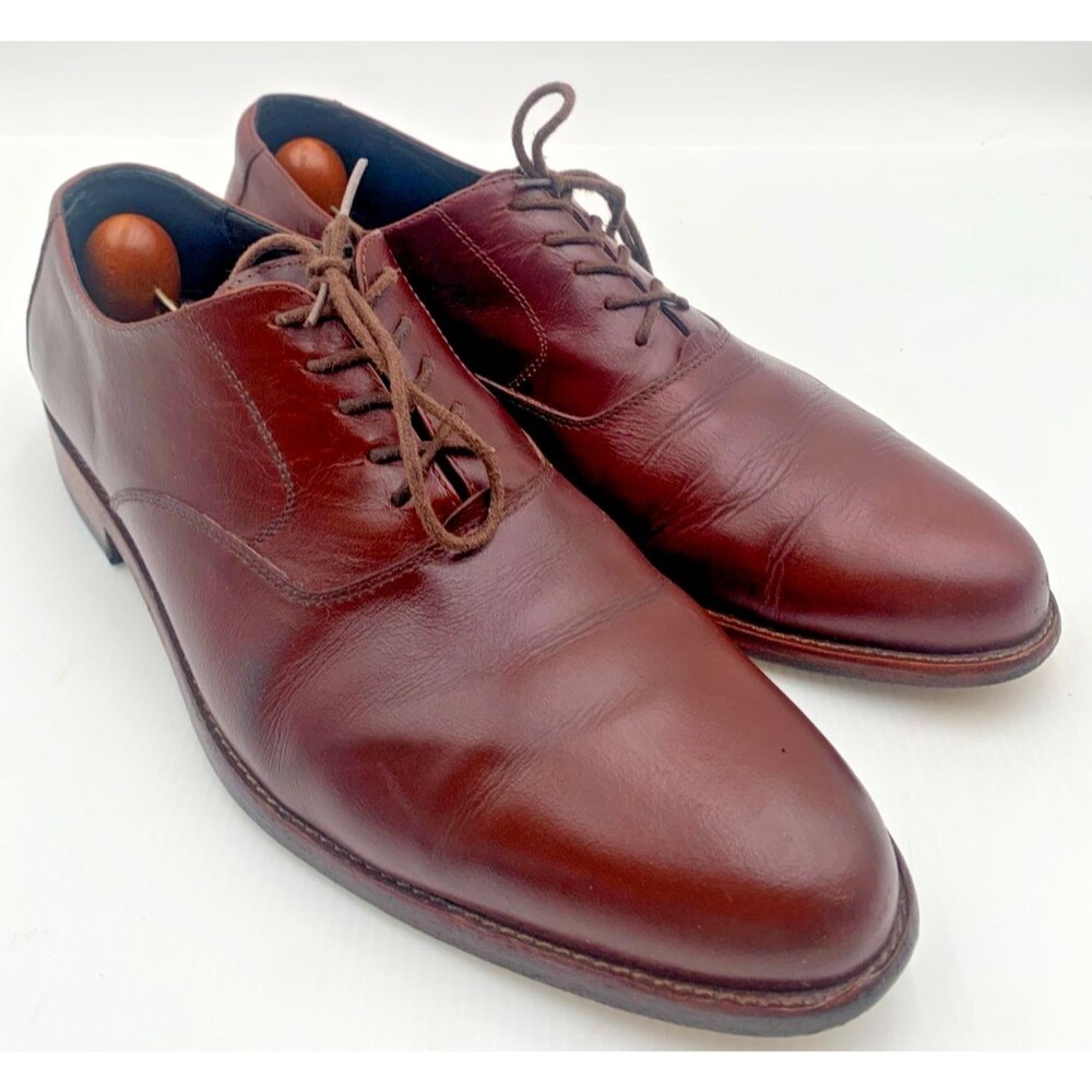 Nisolo Everyday Oxford Leather Dress Shoes Brandy Brown Mens SZ 11.5 Made Spain